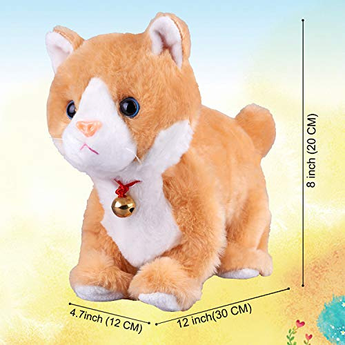 Peluche De Gato Robot Amarillo, Gato De Peluche Interactivo,
