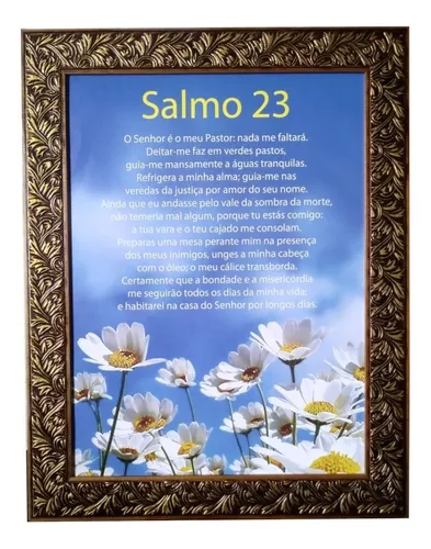 Quadro Religioso Salmo 91 Oração Decorativo A3 35x45cm - So Quadro