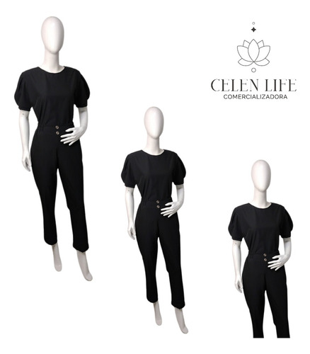 Uniforme Quirúrgico Manga Globo Negro Lisa M