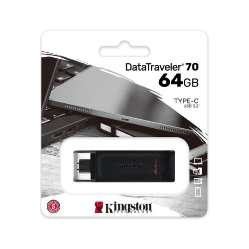 Pen Drive Kingston 64gb Dt70 Data Tv G1 Conector Tipo C 3.0
