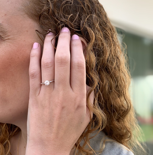 Anillo De Compromiso 14k Con Brillante Zirconia Envío Gratis