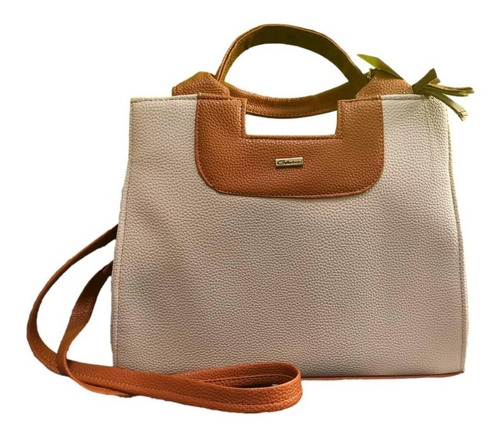 Imagen 1 de 2 de Bolso Para Dama Sara Beige Camel Grande Premium