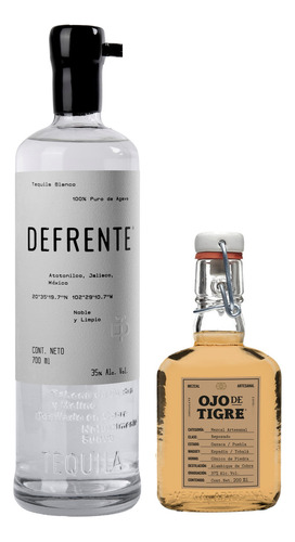 Tequila Defrente 700ml + Mezcal Ojo De Tigre 200ml