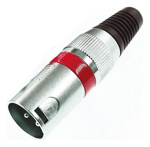 Plug Cannon Para Microfono 3pin Rojo Paq. 2 Pcs