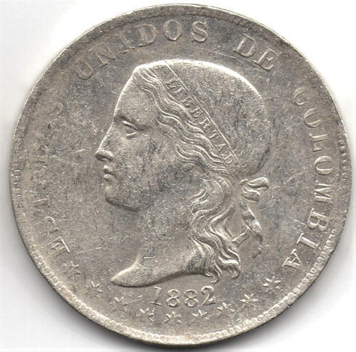 5 Décimos 1882 Medellín Plata