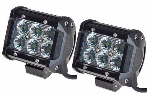 Faro Proyector 6 Led 18w 1620lm Rectang Para Moto Cuatri 4x4