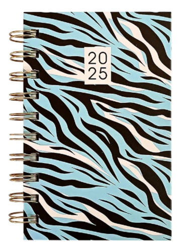 Mini Agenda 2025 Espiral A6 Nice Azul - Capa Dura