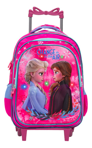 Mochila Infantil Menina Frozen Rodinha Led Reforçada Toys 2u