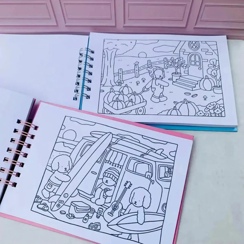 Libro De Colorear De Dibujos Animados Para Niños, Tamaño A5,