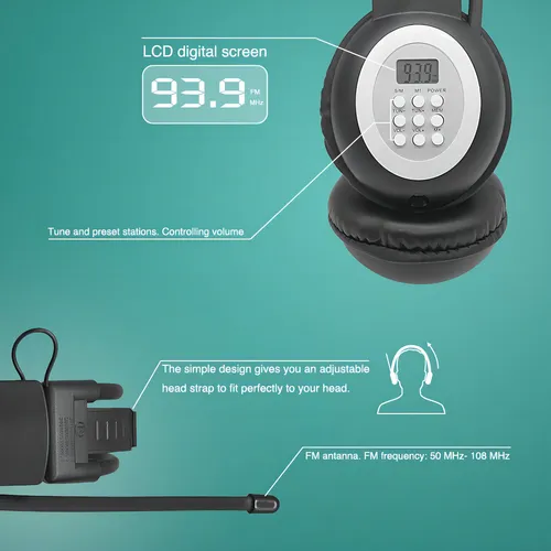 Audífonos De Radio Fm Portátiles Con La Mejor Recepción, Auriculares Inalámbricos Con Radio Integrado Para Caminar, Correr, Funciona Diariamente Con 2 Pilas Aa (no Incluidas)