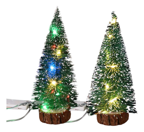 Árbol De Navidad De 2 Piezas Con Luces Led, Decoraciones