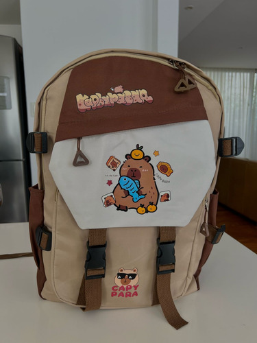 Mochila Capibara Escolar Marrón Claro Capibara