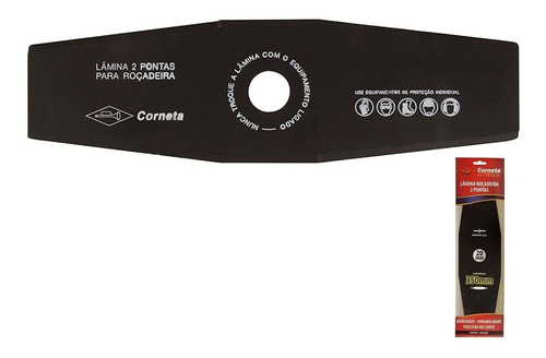 Lâmina Roçadeira 2 Pontas 350mm Esp.2mm Furo 20mm - Corneta