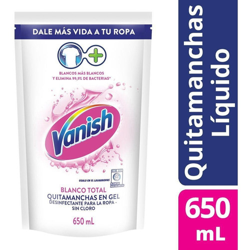 Vanish  Quitamanchas  Liquido + Blanqueador 650ml