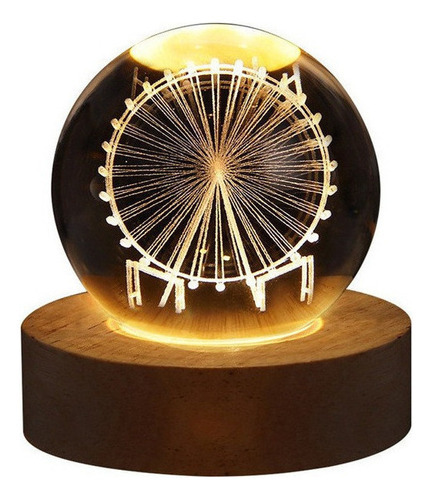 Luces De Noche De Bola De Cristal Planetario Brillante Color De La Estructura Ferris Wheel