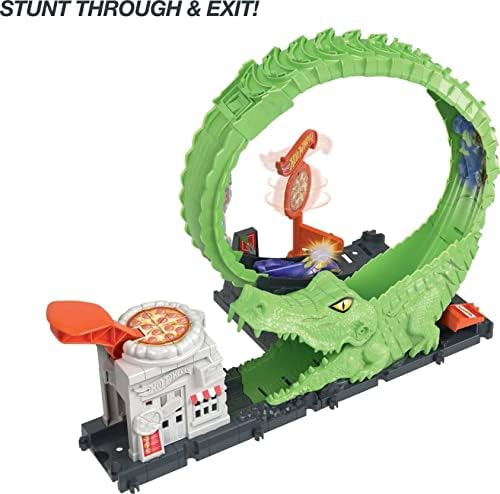 Hot Wheels Toy Car Track Set Gator Loop Attack Playset En Pi