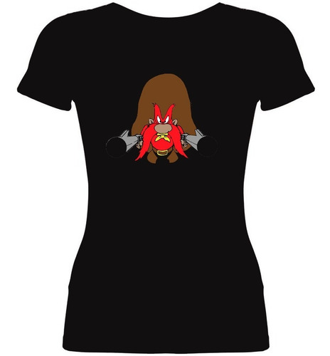 Remera Mujer Algodón Loco Sam Bigotes Looney Tunes