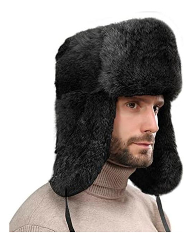 Gorro Invierno Hombre, Gorro Ushanka Ruso Piel Conejo Gorro