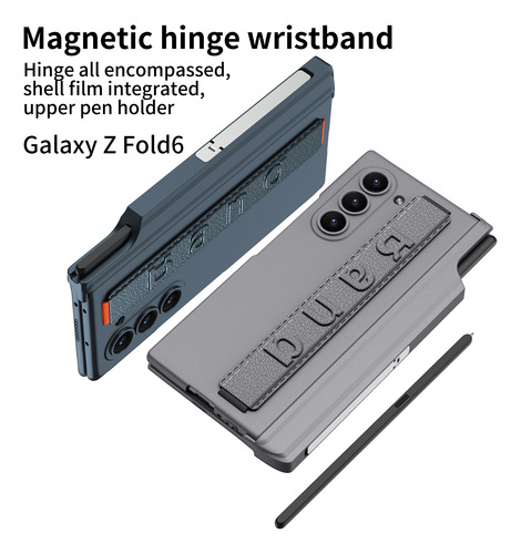 Funda Con Bisagra Magnética Para Samsung Galaxy Z Fold 6, Soporte Para Bolígrafos Con Película De Vidrio, Pliegue En Z, 6 P