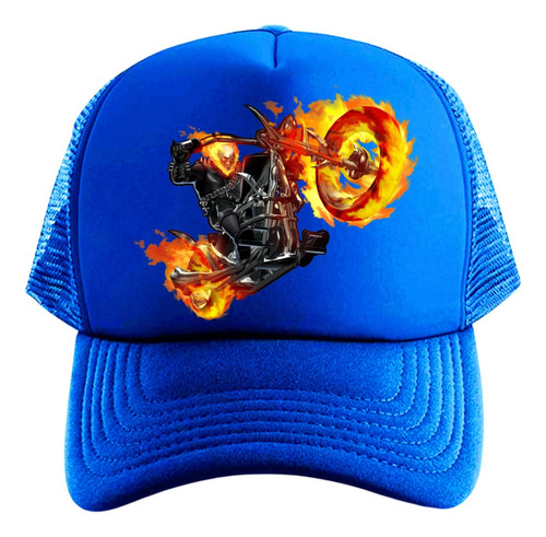 Gorra Trucker Ghost Rider Vengador Series Geeks Blue 