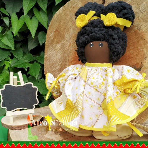 Boneca Negra De Pano - Ayana