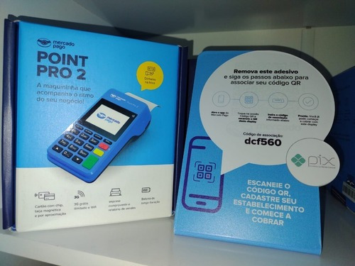 Imagem 2 de 5 de Máquina De Cartão Point Pró2 Mercado Pago Chip Vivo + Qr Cod
