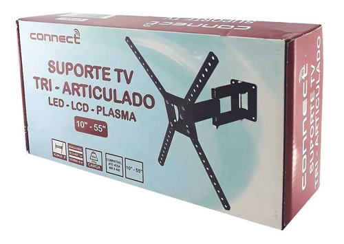 Suporte Tv Led Samsung Philco Toshiba Articulado Sony LG 180 Cor Preto