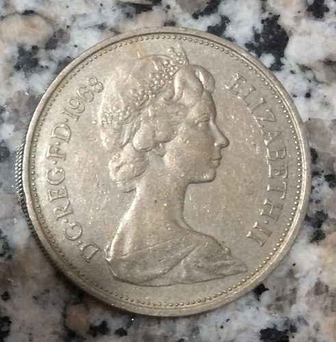 Moneda Inglaterra 1968 10 N P Queen Elizabeth I I  