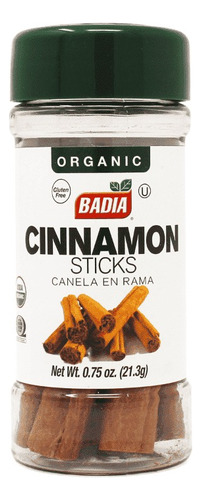 Badia Canela En Ramas Orgánica Sin Gluten 21 G