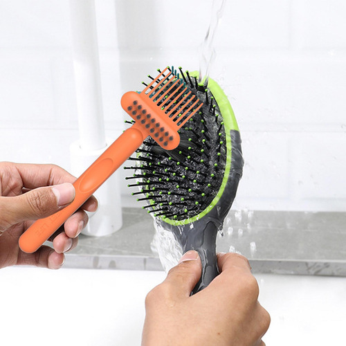 Herramienta De Limpieza De Cepillo De Pelo 2 En 1, Naranja