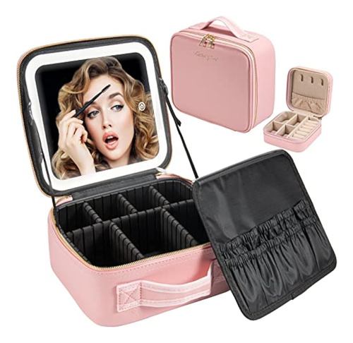 Extrei Gent Makeup Travel Train Case Con Luz Led De Espejo 3