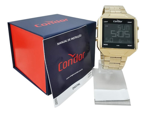 Relógio Condor Masculino Digital Banhado Ouro 18k Original