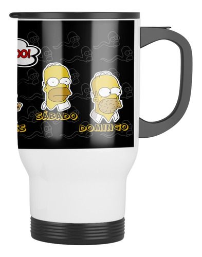 Tazon Taza Termica Los Simpson Modelo 7 Con Tapa