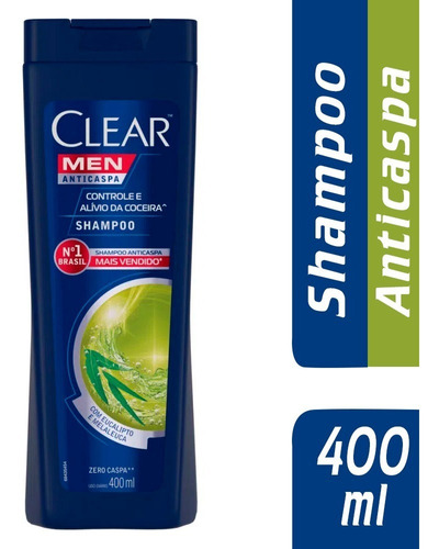 Shampoo Anticaspa Clear Men Controle Coceira 400ml 67235816