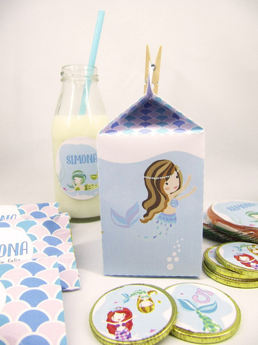 Imagen 3 de 10 de Kit Imprimible Sirenas Personalizado. Candy Bar Sirenitas