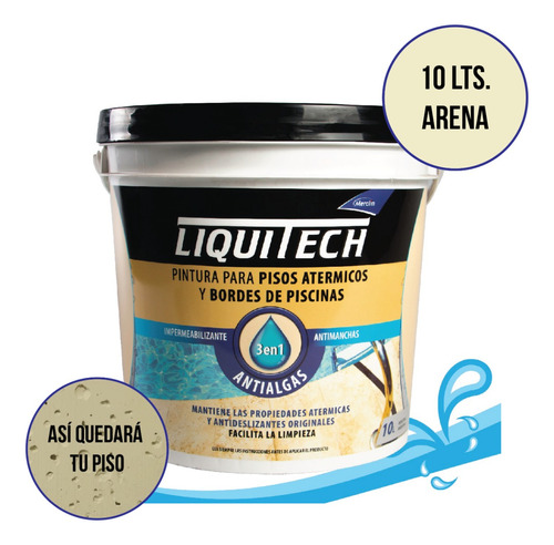 Pintura Pisos Y Bordes Atermicos  10 Lts Liquitech 