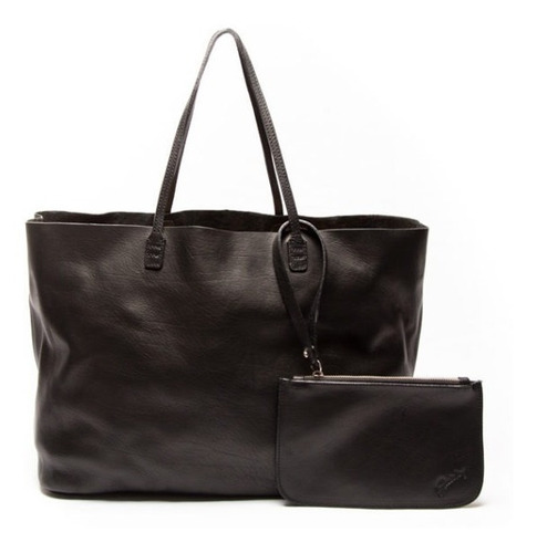 Cartera Cuero Sobre Desmontable Guido Shopping Bag Formal Color Negro