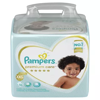 Fraldas XXG 56 unidades Pampers Premium Care