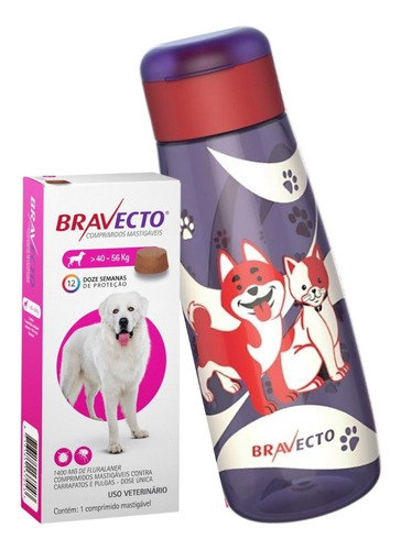 Imagem 1 de 2 de Bravecto Anti Pulgas E Carrapatos Para Cães De 40 A 56kg