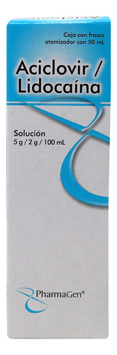 Aciclovir/lidocaína Solución En Spray 50 Ml. 5-2 G/100 Ml