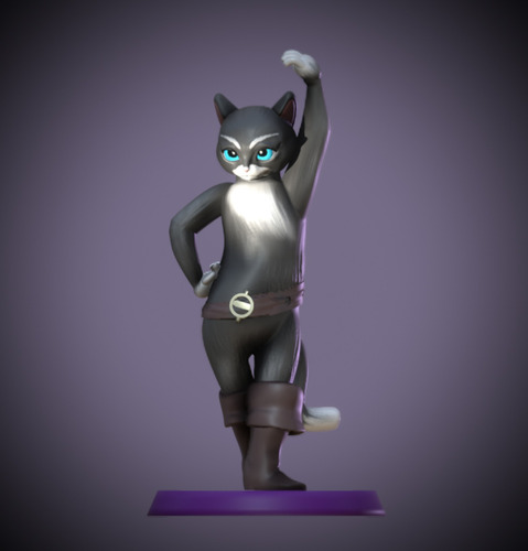 Gato Con Botas Figura De Impresion 3d
