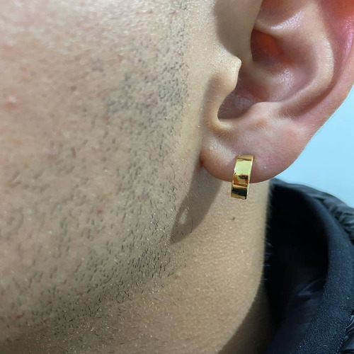 Brincos Em Ouro 18k Par De Argola Para Homens Moda Neymar