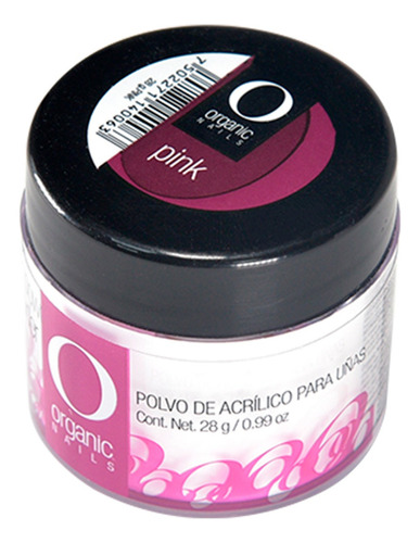 Polvo Para Uñas Organic Nails Acrílico 28g Color Pink