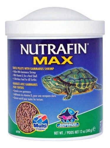 Nutrafin Max 340gr Alimento Tortuga Camarones Secos Gránulos