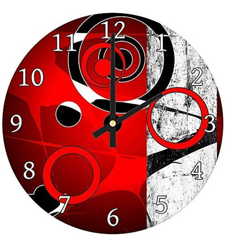 Hiusan Rojo Negro Gris Relojes De Pared Modernos De Madera C