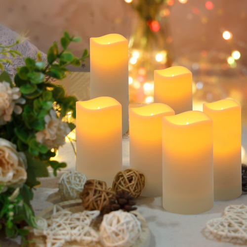 Juego De 12 Velas Parpadeantes Sin Llama, Funciona Con Pilas