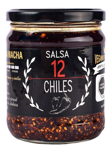 Salsa Macha 12 Chiles 390g Artesanal Natural Sin Conservador