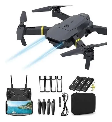 O Drone E58 Inclui Uma C mera E Tr s Baterias Parcelamento sem juros