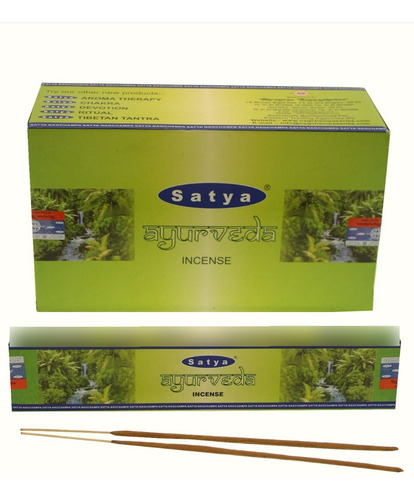 Incenso Satya Nag Champa Ayurveda Cx.12un.15g + Brinde