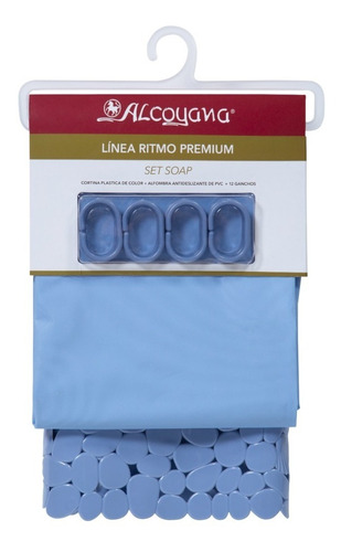 Set De Baño Alcoyana Soap Cortina Ganchos Alfombra